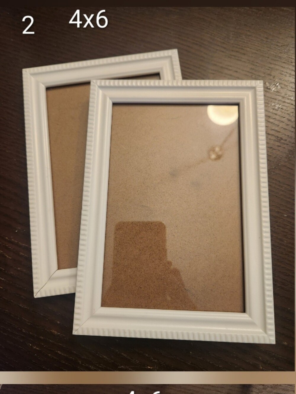 Elegant White Wood 4x6 Photo Frame - Set of 2